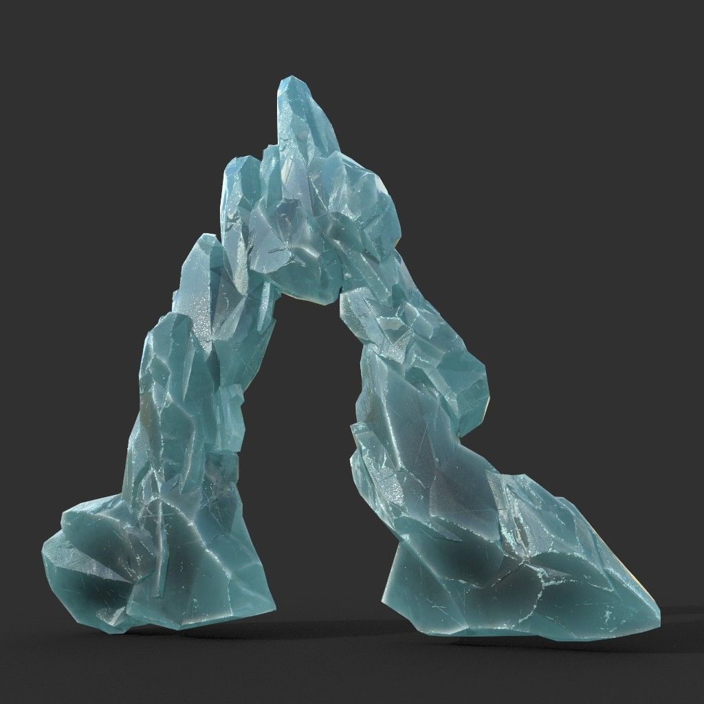 Low poly Ice Block Formation A 190421 Low-poly 3D model_22
