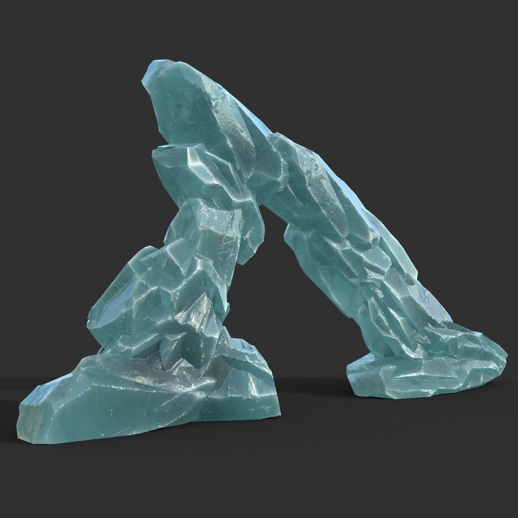 Low poly Ice Block Formation A 190421 Low-poly 3D model_19