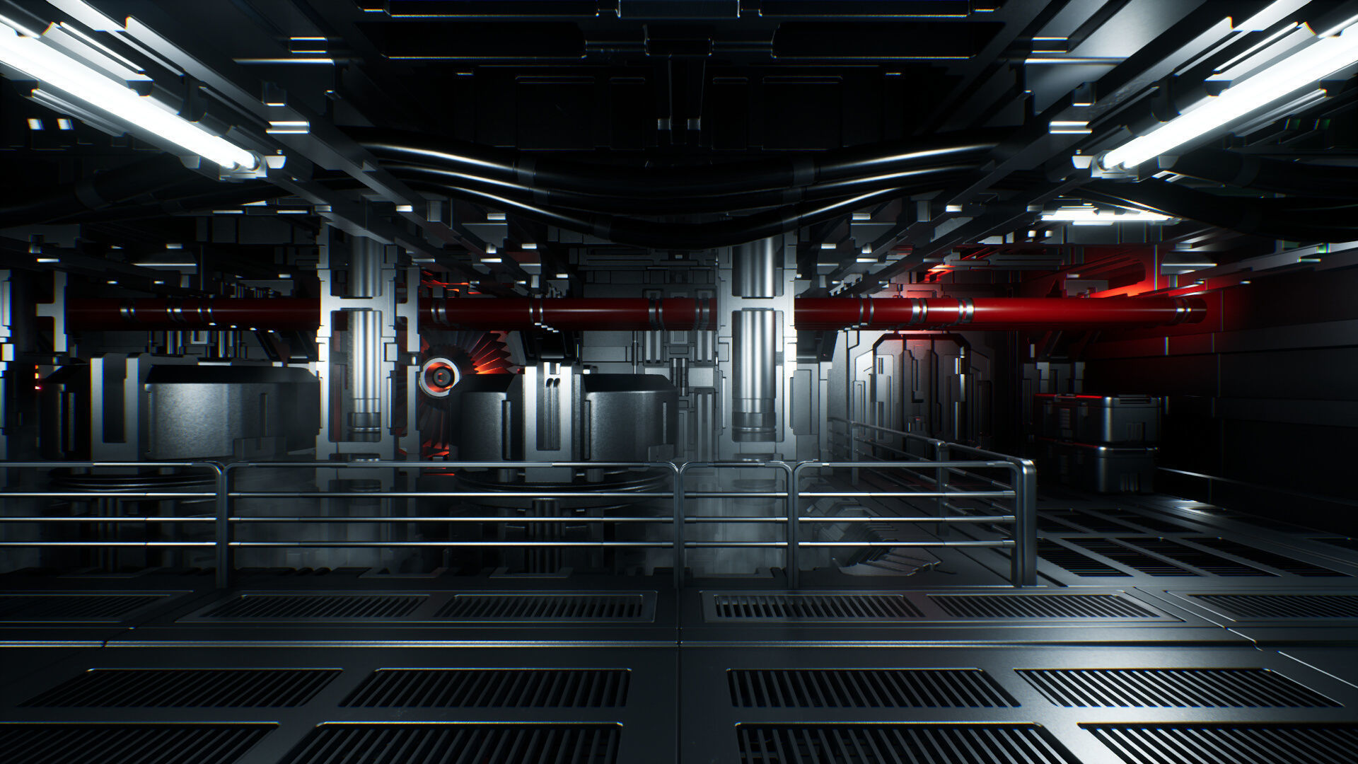 Modular Sci-Fi Interior II Low-poly 3D model_7