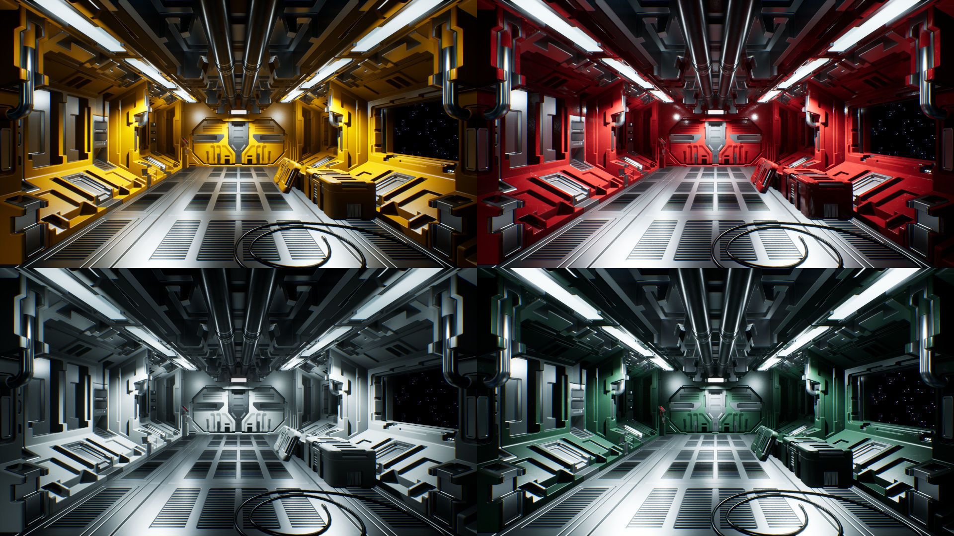 Modular Sci-Fi Interior II Low-poly 3D model_18