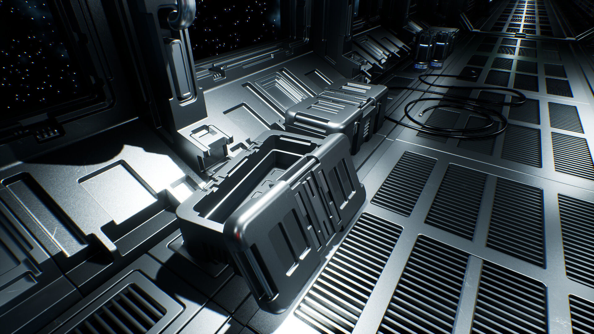Modular Sci-Fi Interior II Low-poly 3D model_13