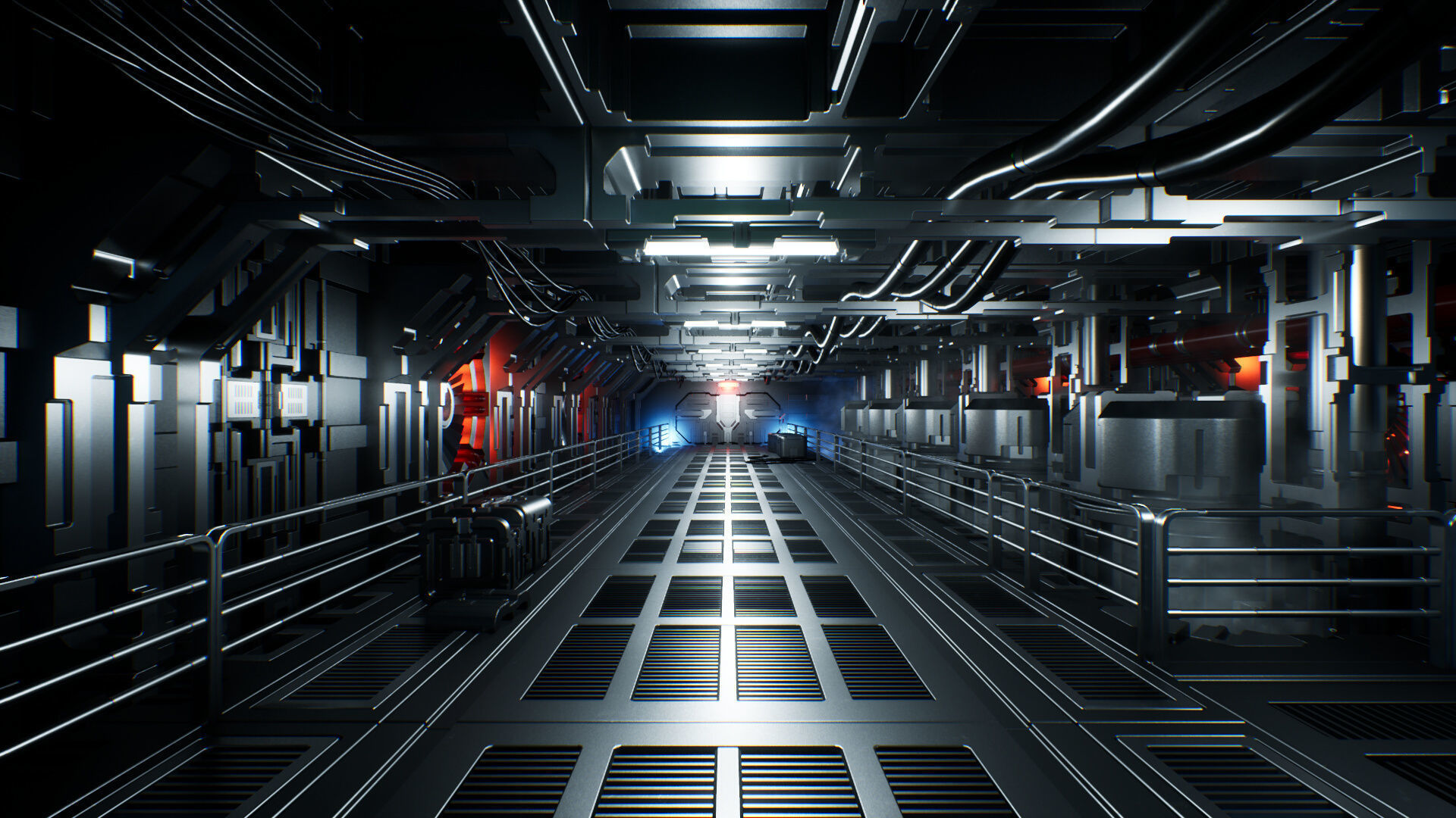 Modular Sci-Fi Interior II Low-poly 3D model_4