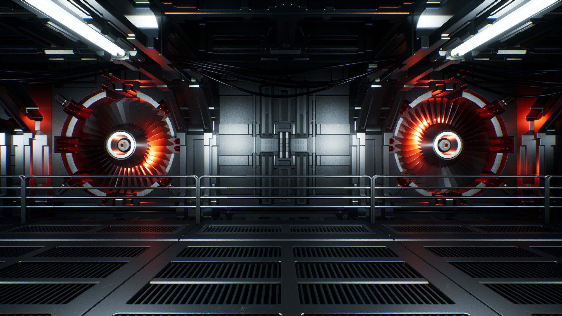Modular Sci-Fi Interior II Low-poly 3D model_5