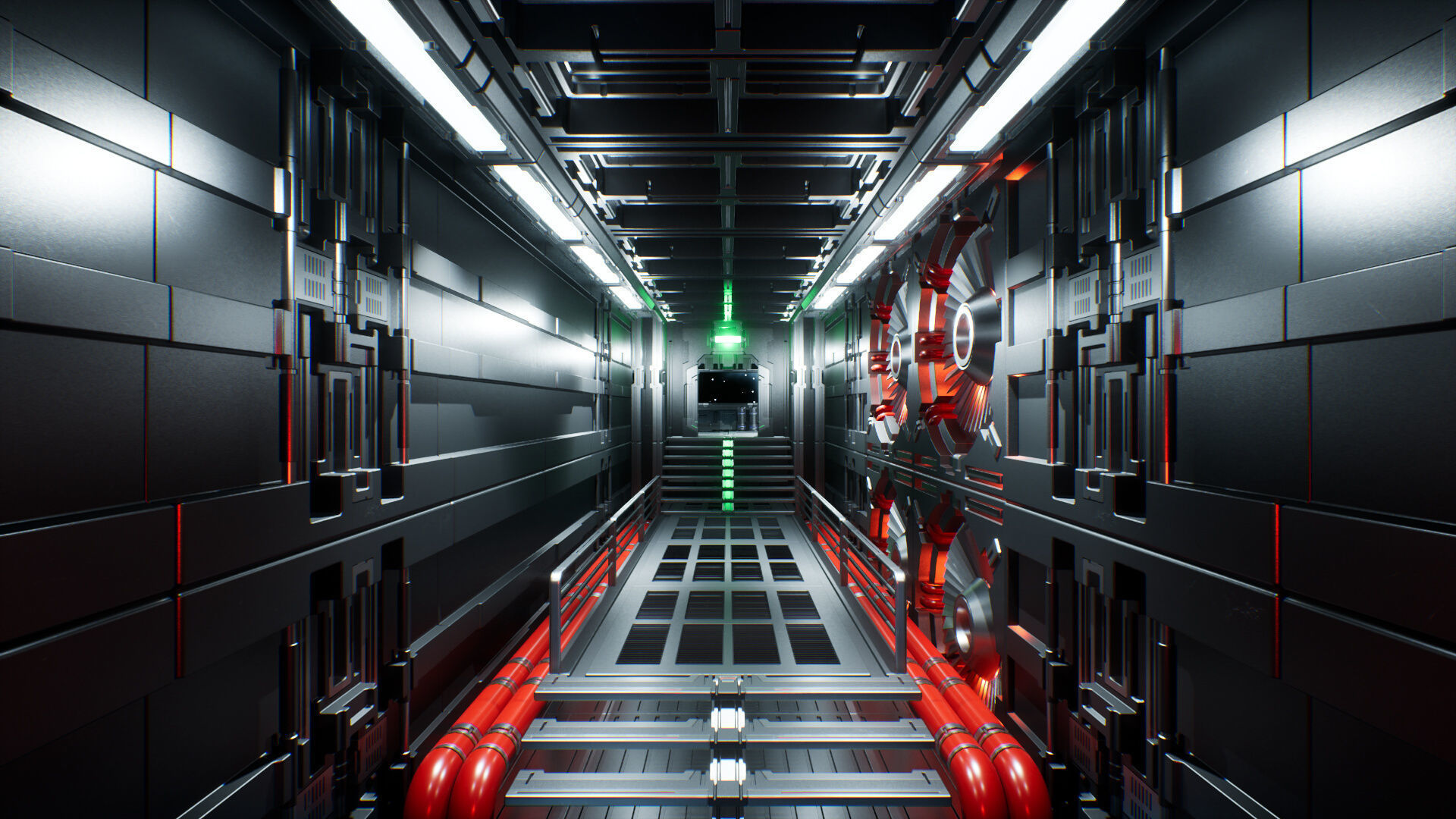 Modular Sci-Fi Interior II Low-poly 3D model_9