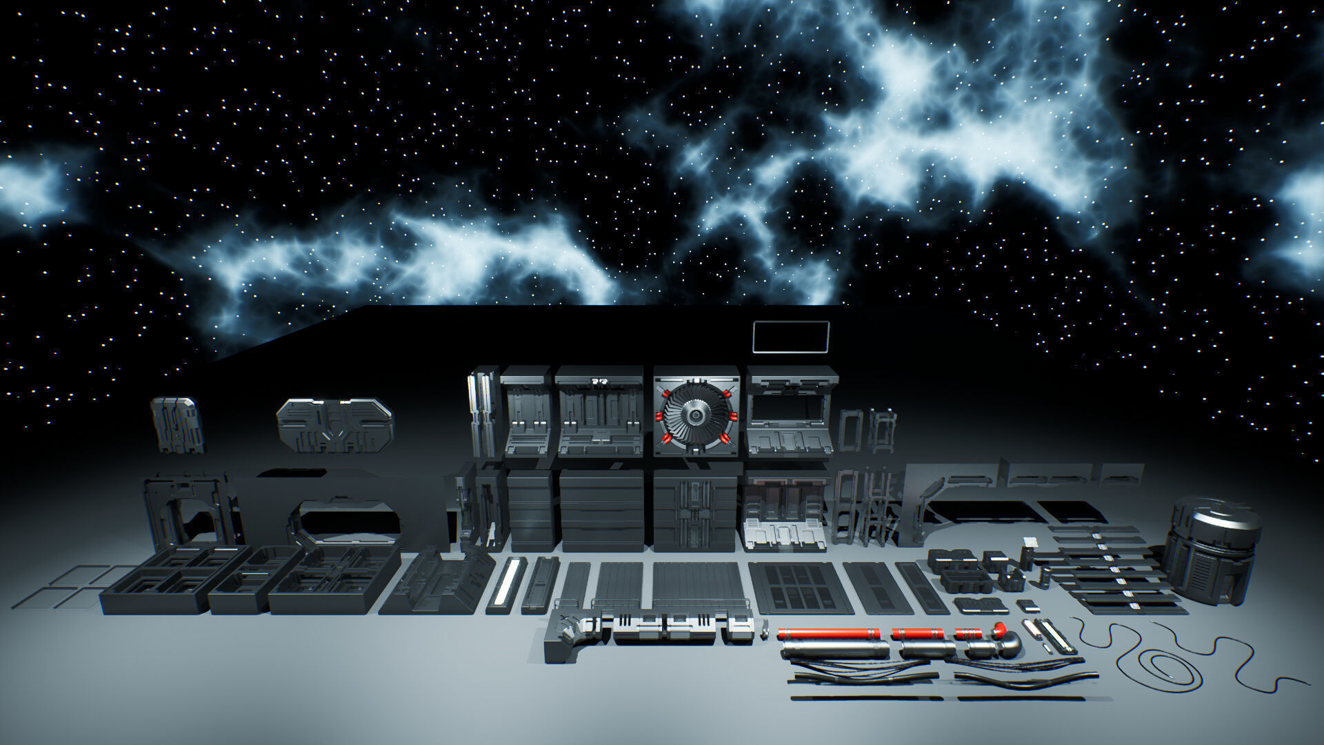 Modular Sci-Fi Interior II Low-poly 3D model_19