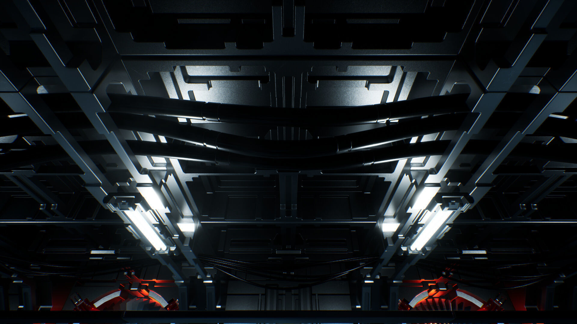 Modular Sci-Fi Interior II Low-poly 3D model_8