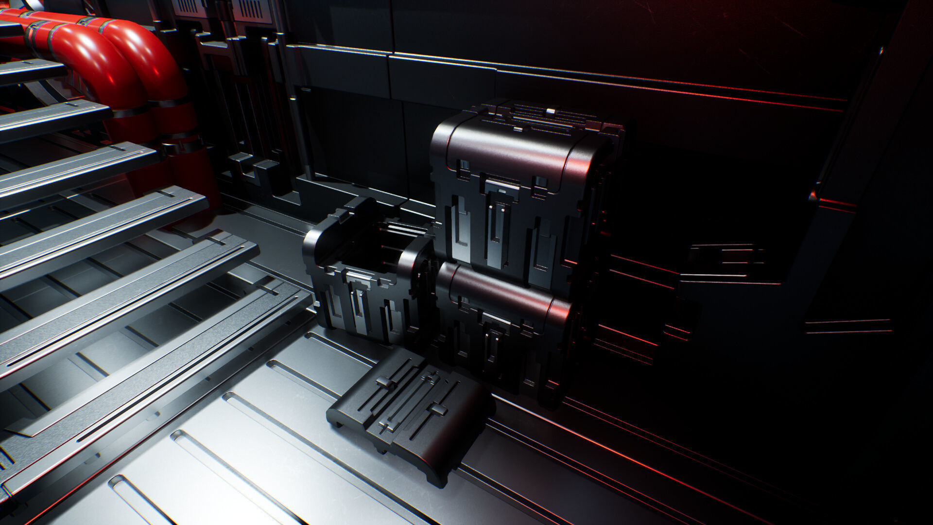 Modular Sci-Fi Interior II Low-poly 3D model_10