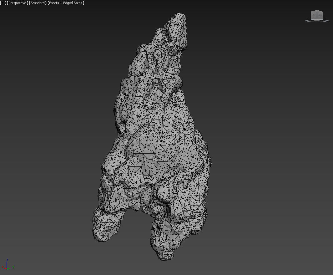 Low poly Damaged Mossy Rock B 190430 Low-poly 3D model_21