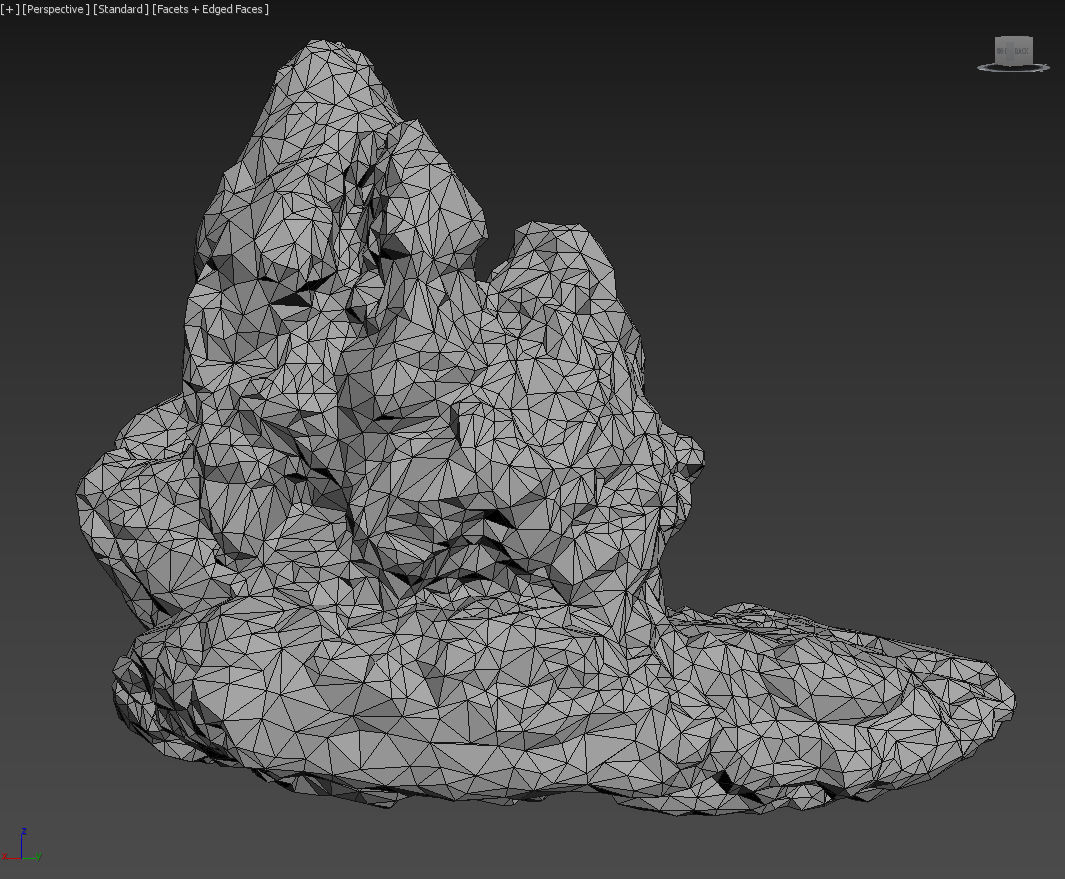 Low poly Damaged Mossy Rock B 190430 Low-poly 3D model_29