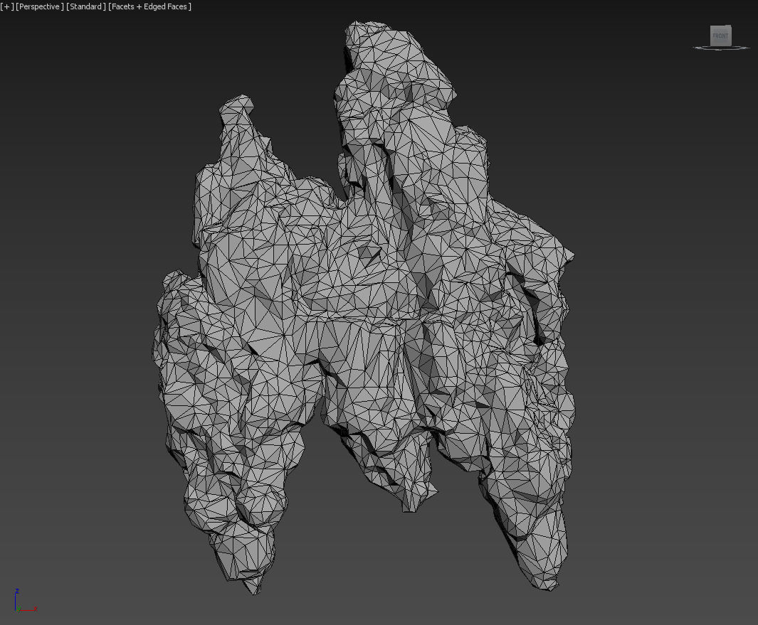 Low poly Damaged Mossy Rock B 190430 Low-poly 3D model_41