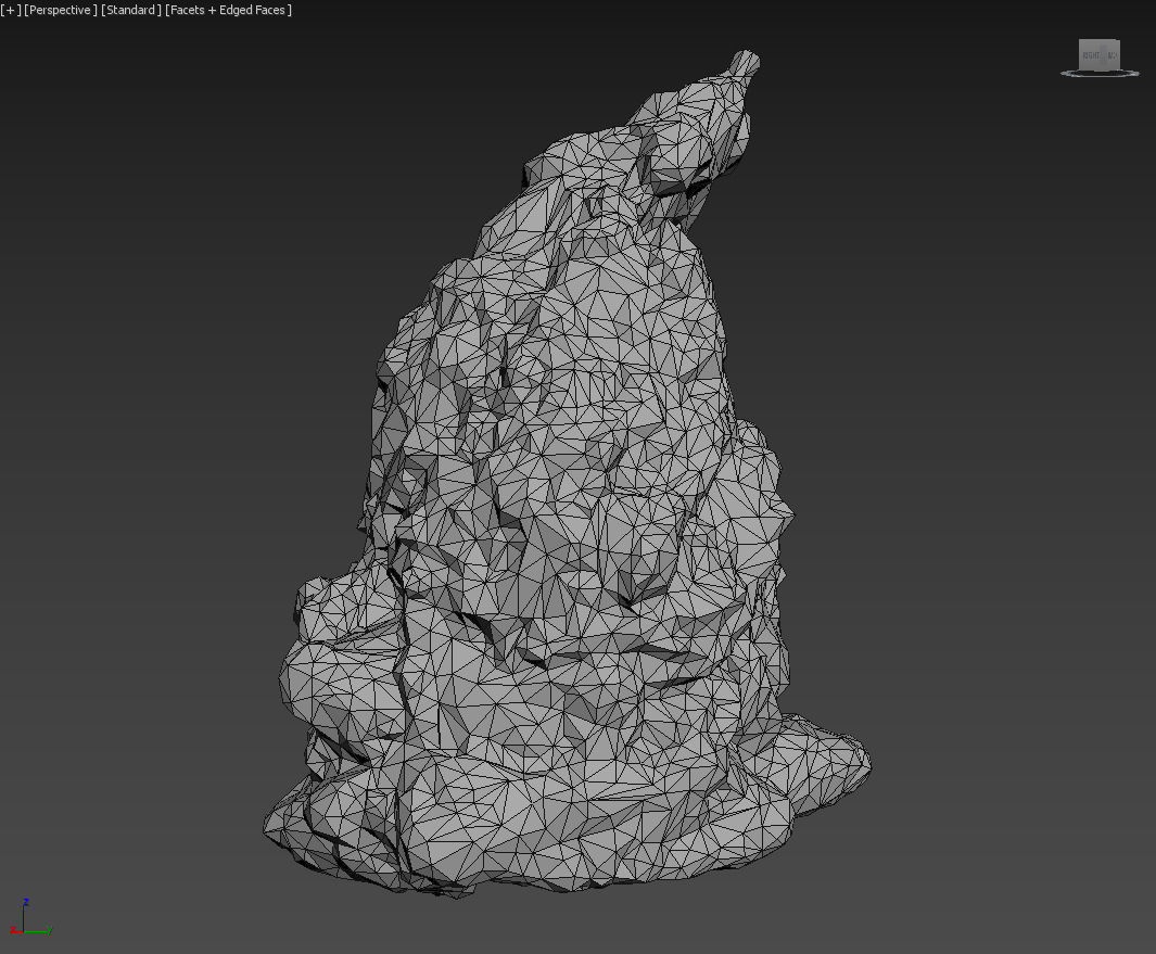 Low poly Damaged Mossy Rock B 190430 Low-poly 3D model_25