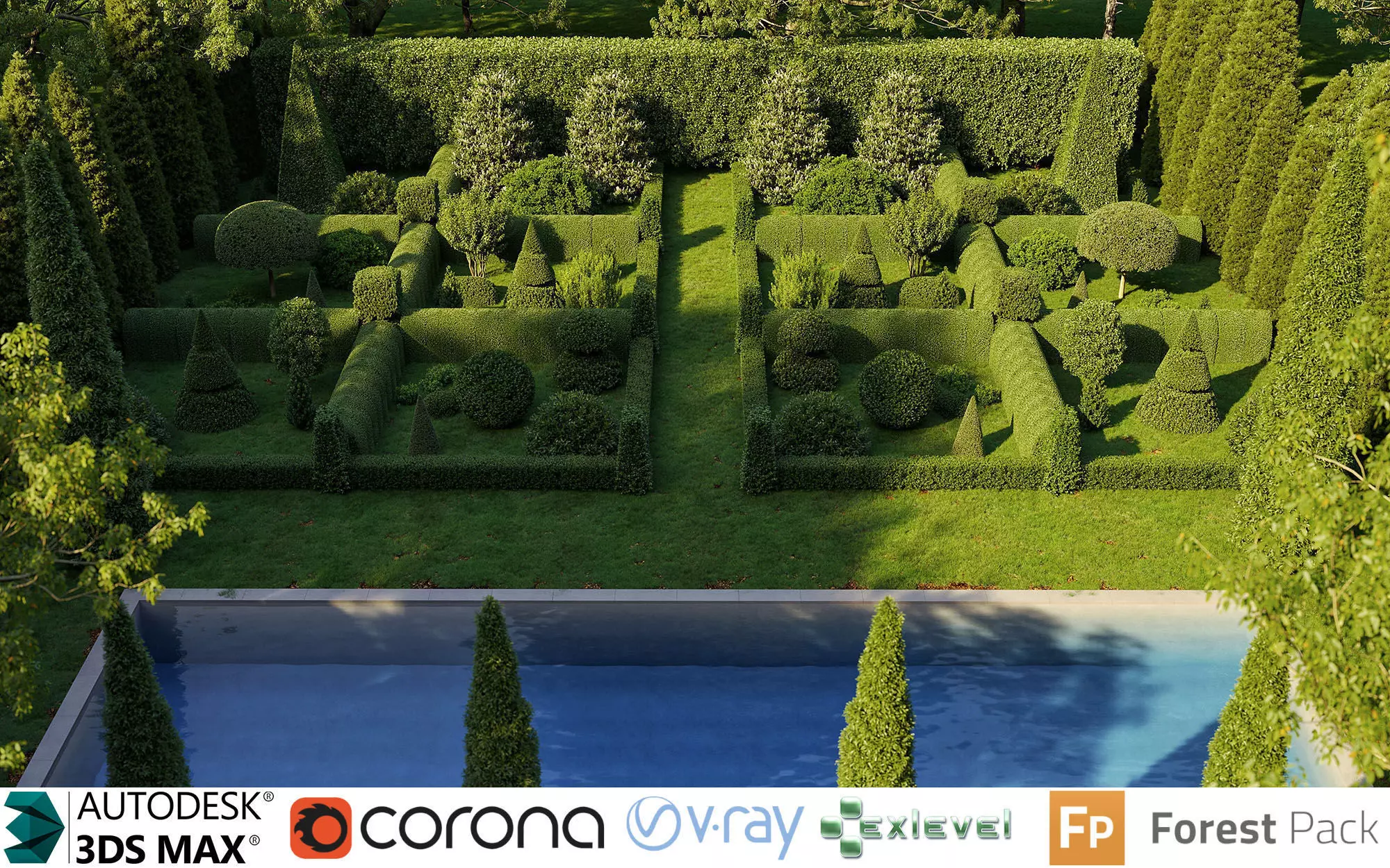 Boxwood Shrub collection - Include GrowFX and Mesh file 3D model_1
