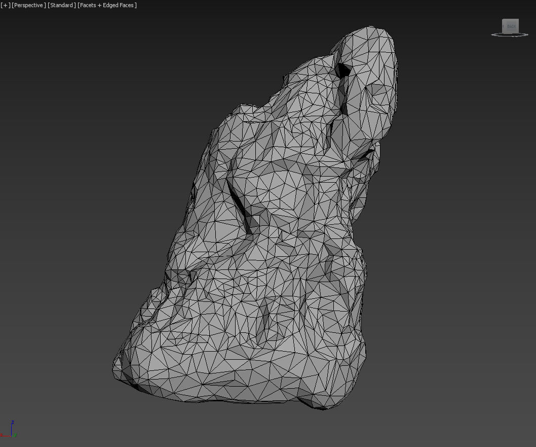 Low poly Damaged Lichen Rock 190907 Low-poly 3D model_29