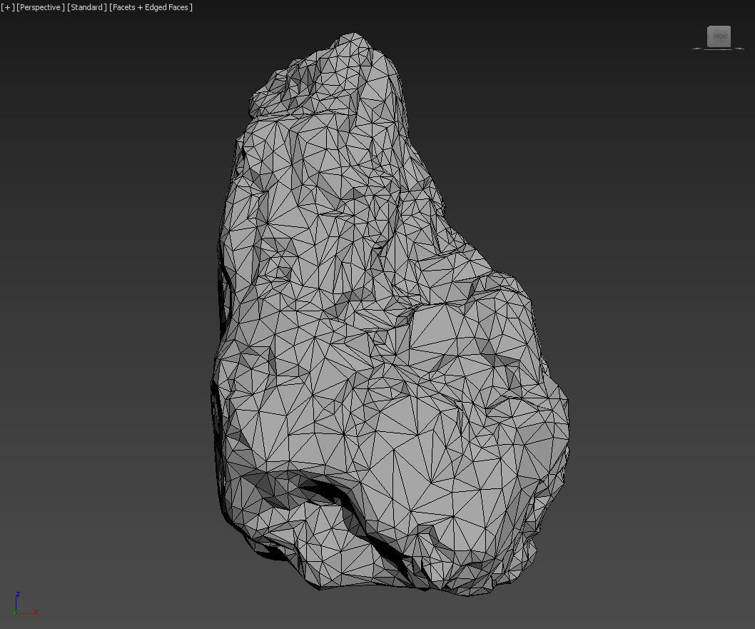 Low poly Damaged Lichen Rock 190907 Low-poly 3D model_37