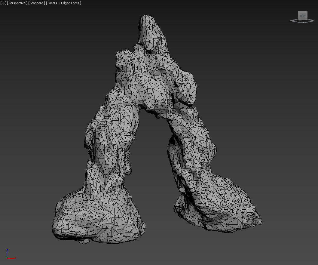 Low poly Damaged Lichen Rock 190907 Low-poly 3D model_25