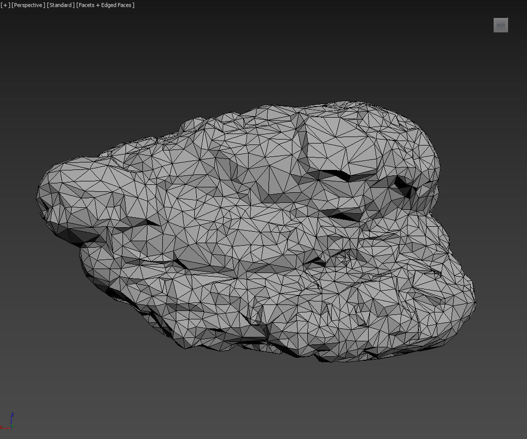Low poly Damaged Lichen Rock 190907 Low-poly 3D model_33