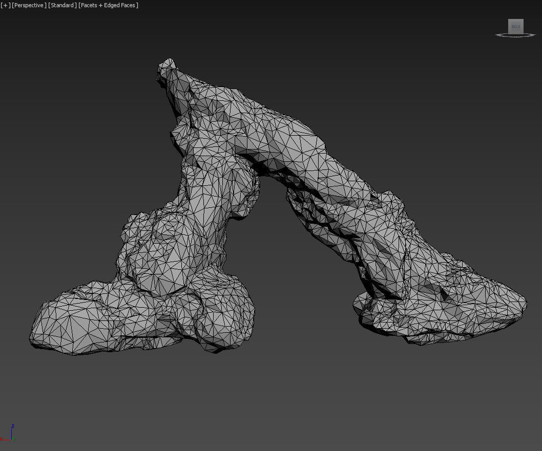 Low poly Damaged Lichen Rock 190907 Low-poly 3D model_21