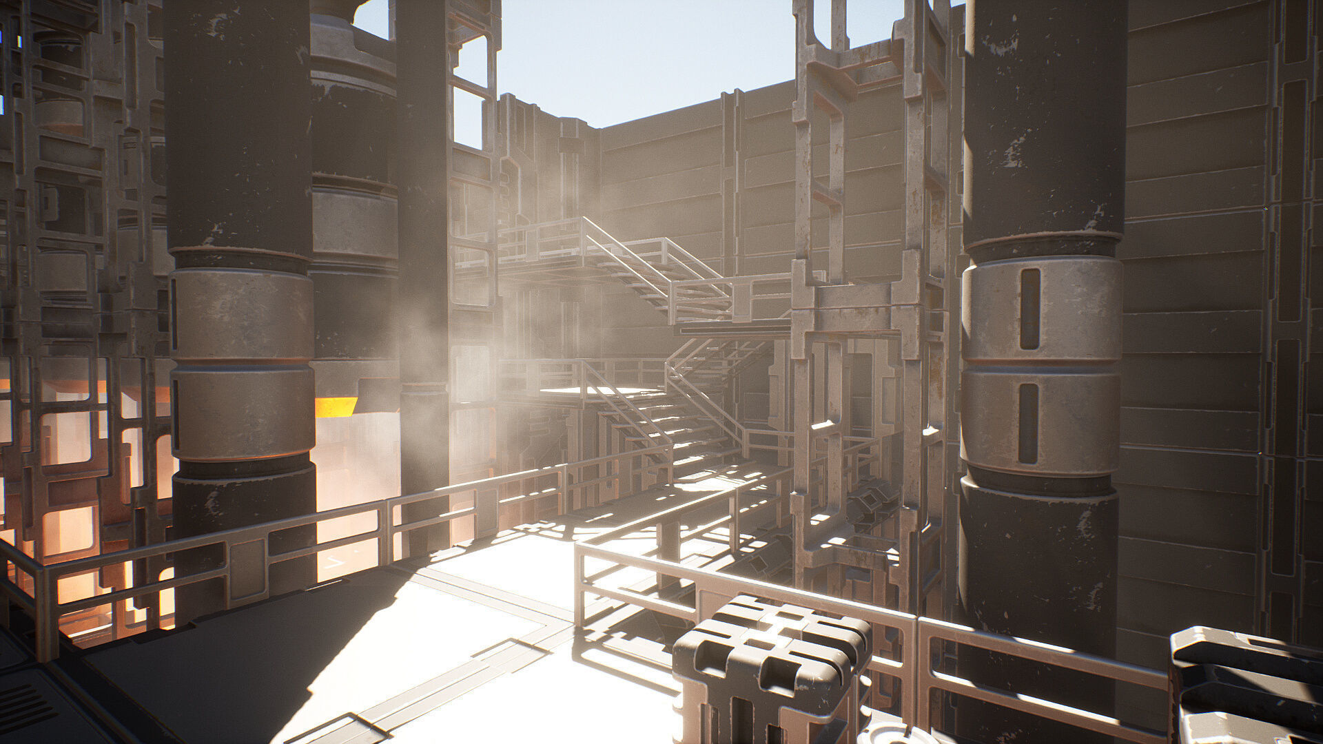 Sci-Fi Factory Low-poly 3D model_14