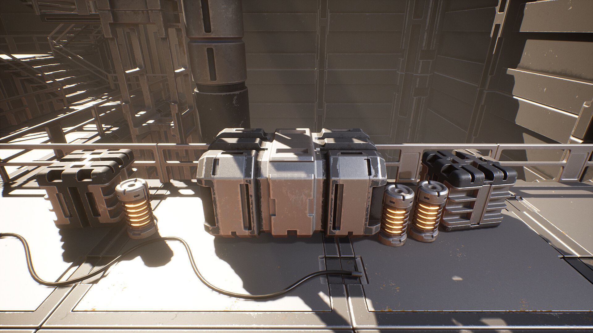 Sci-Fi Factory Low-poly 3D model_3