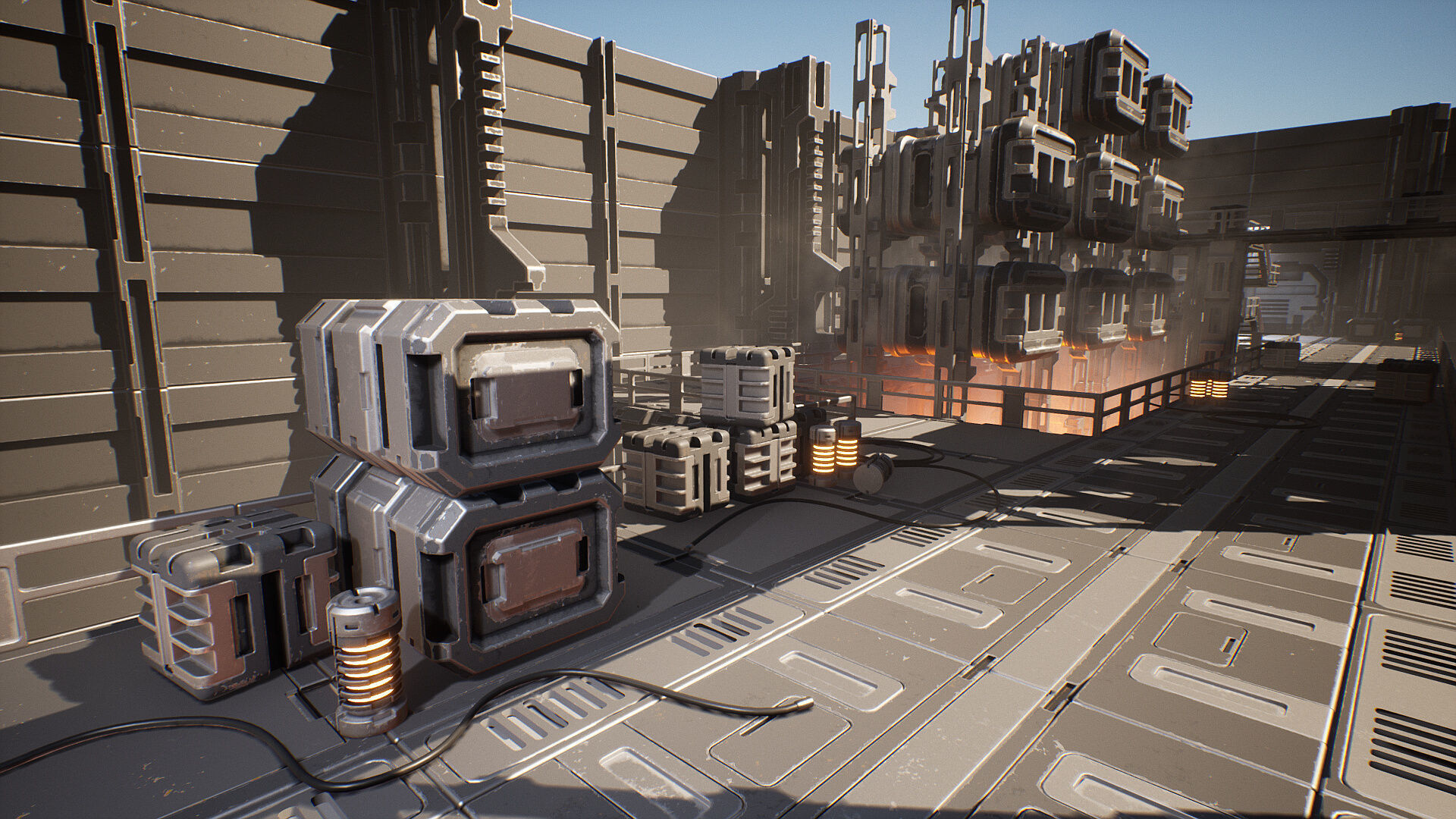 Sci-Fi Factory Low-poly 3D model_4