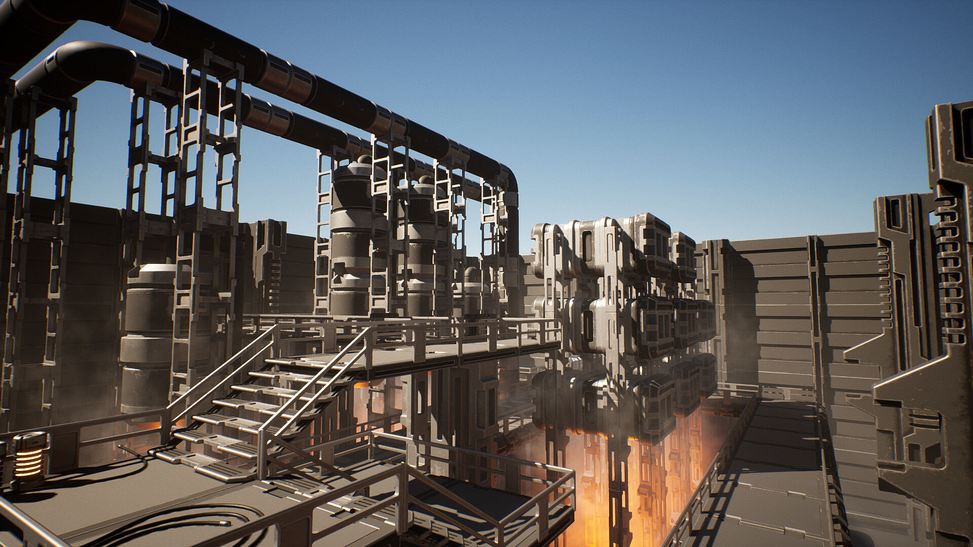 Sci-Fi Factory Low-poly 3D model_1
