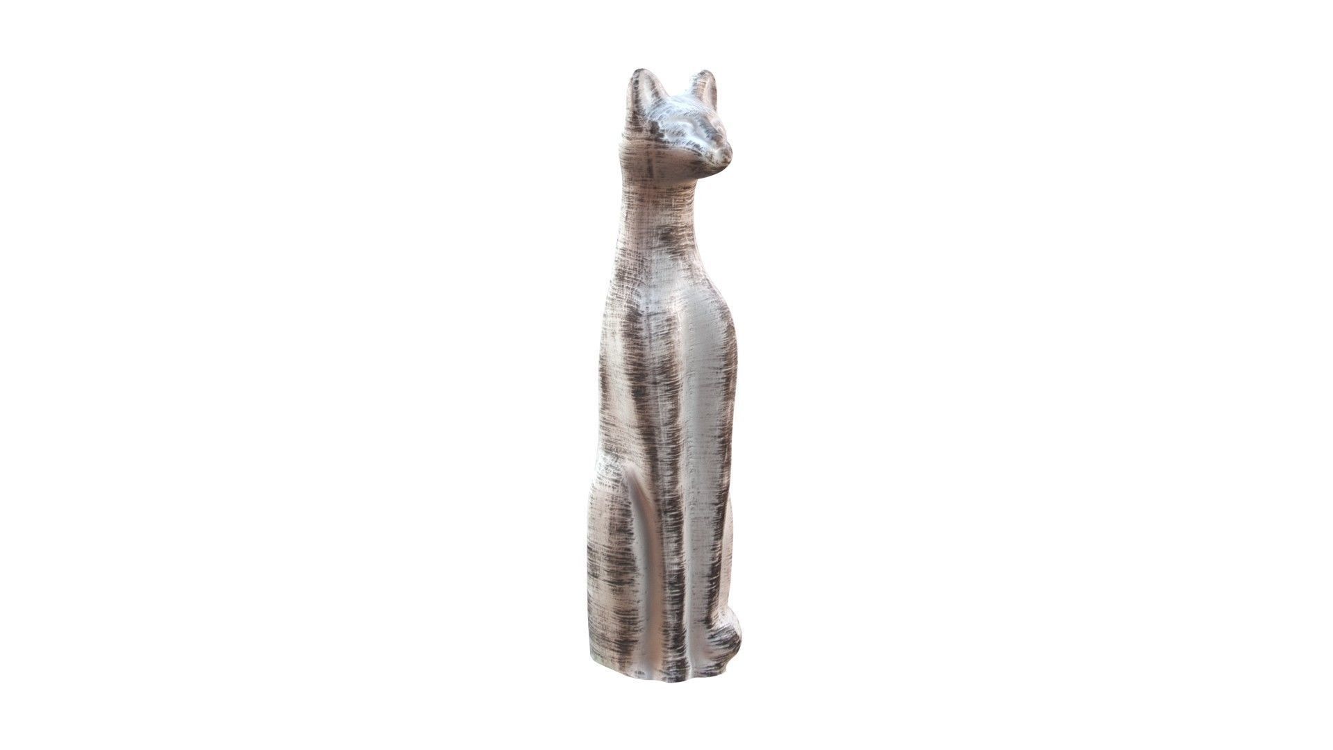 Statue - Cat Low-poly 3D model_3