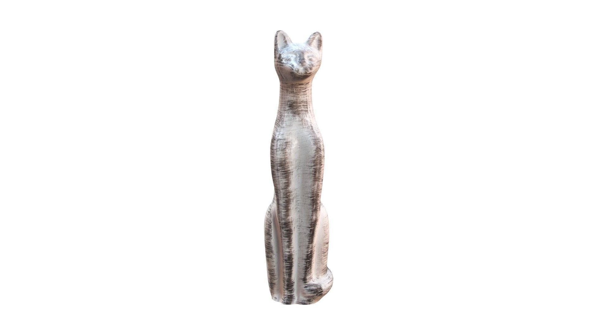 Statue - Cat Low-poly 3D model_2
