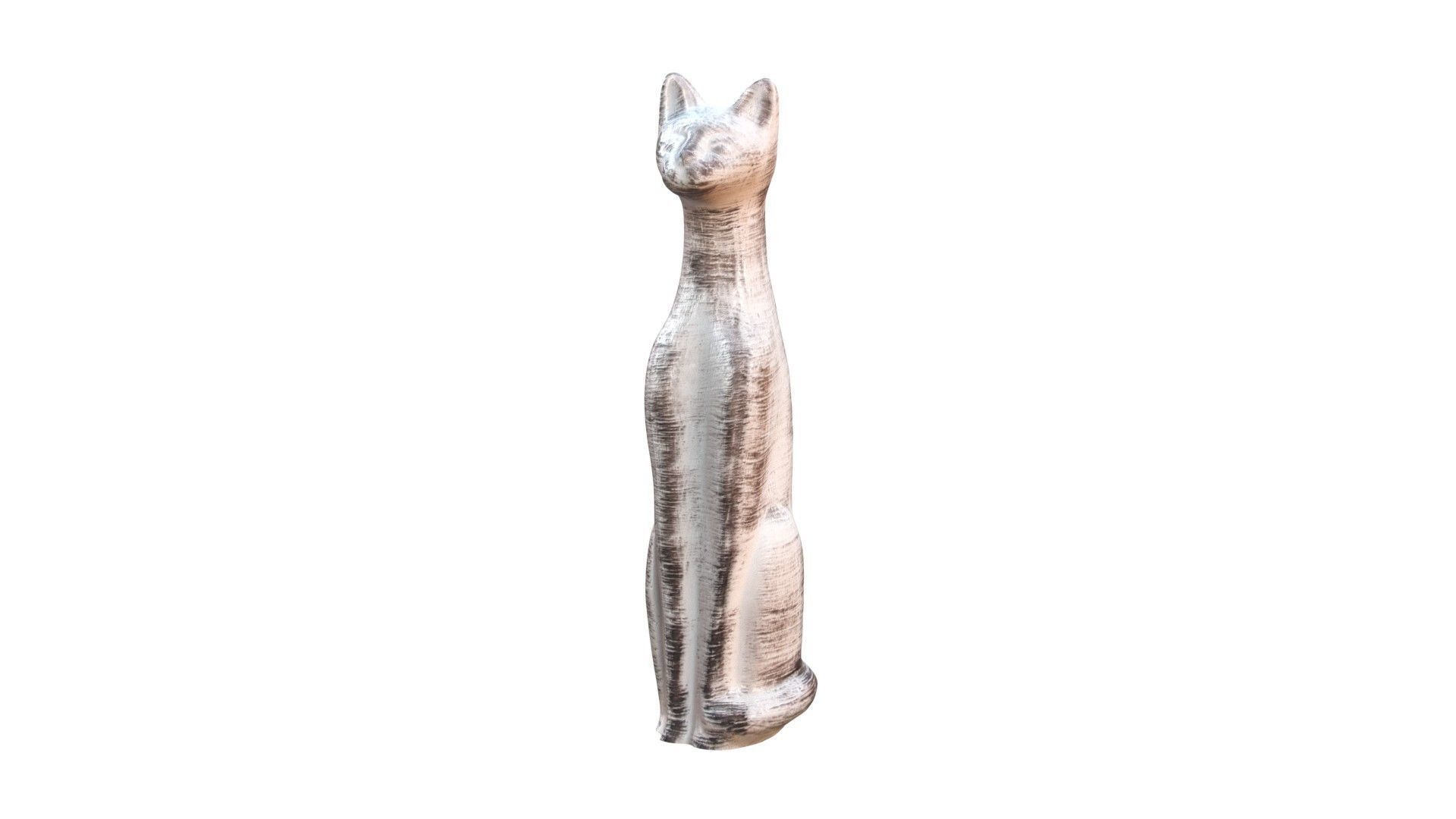 Statue - Cat Low-poly 3D model_1