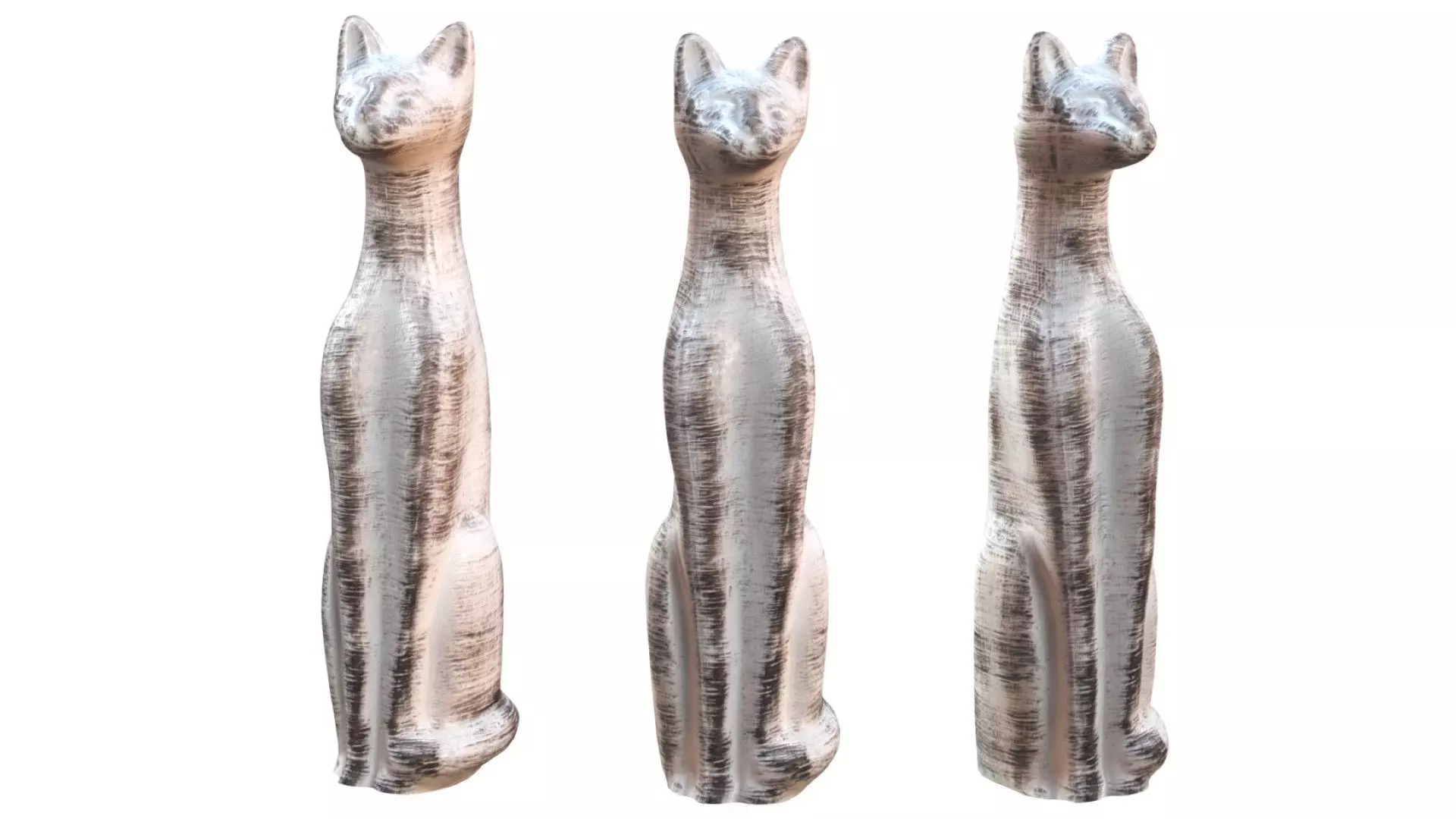 Statue - Cat Low-poly 3D model_0