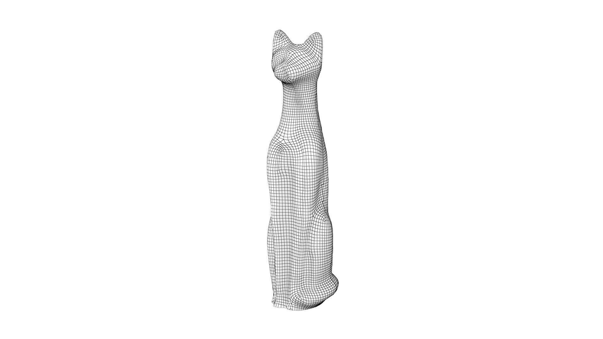 Statue - Cat Low-poly 3D model_10