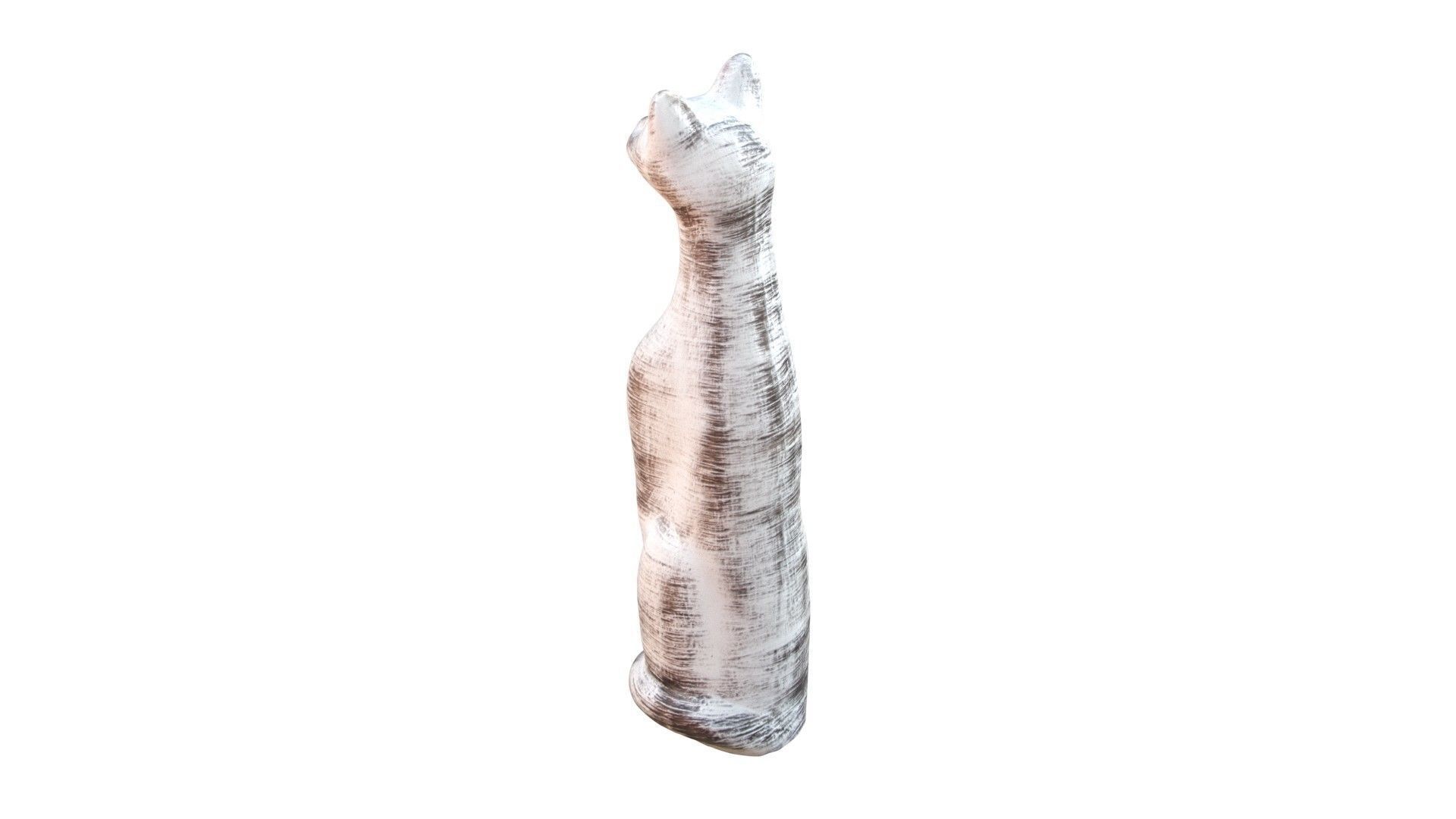 Statue - Cat Low-poly 3D model_5