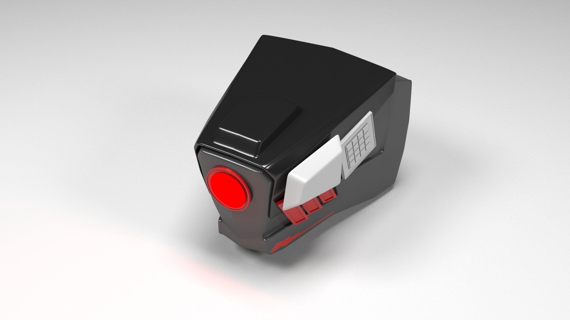 Dog Head Techno Robotic Low-poly 3D model_2