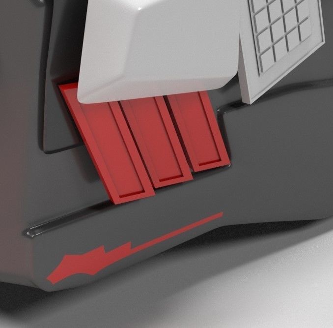 Dog Head Techno Robotic Low-poly 3D model_4