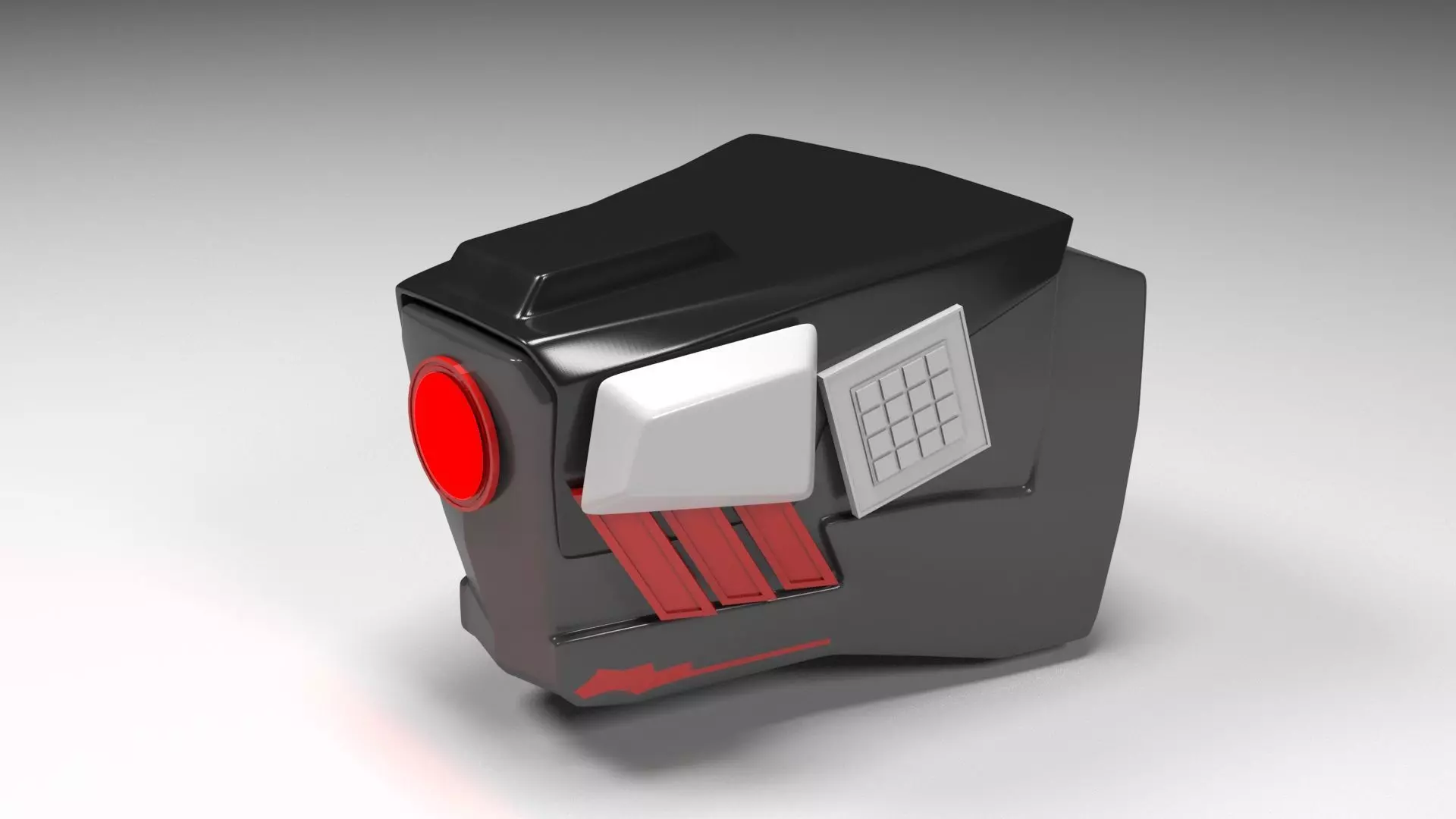 Dog Head Techno Robotic Low-poly 3D model_0