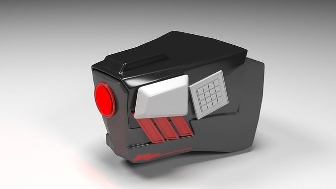 Dog Head Techno Robotic Low-poly 3D model