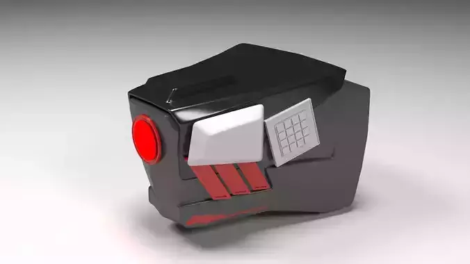 Dog Head Techno Robotic Low-poly 3D model