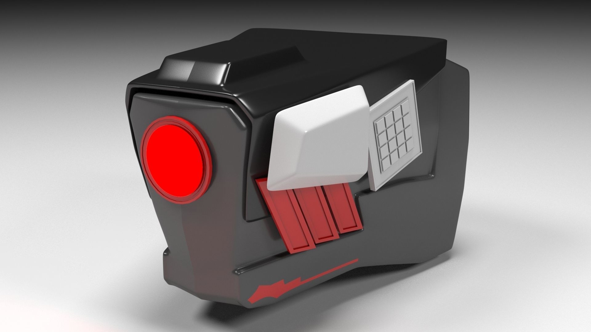 Dog Head Techno Robotic Low-poly 3D model_1