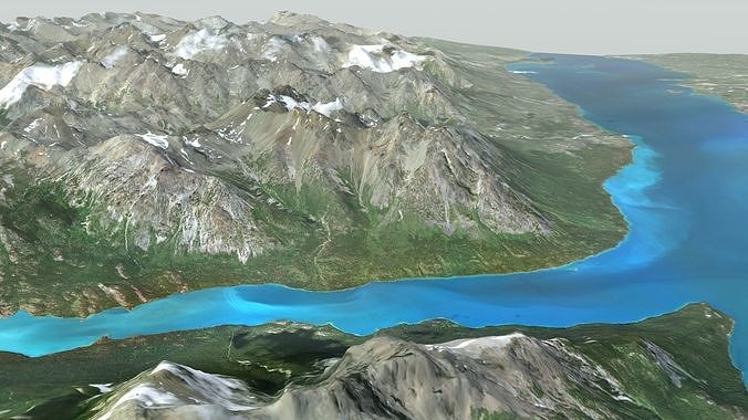 Snowy Mountain Terrain 3D model
