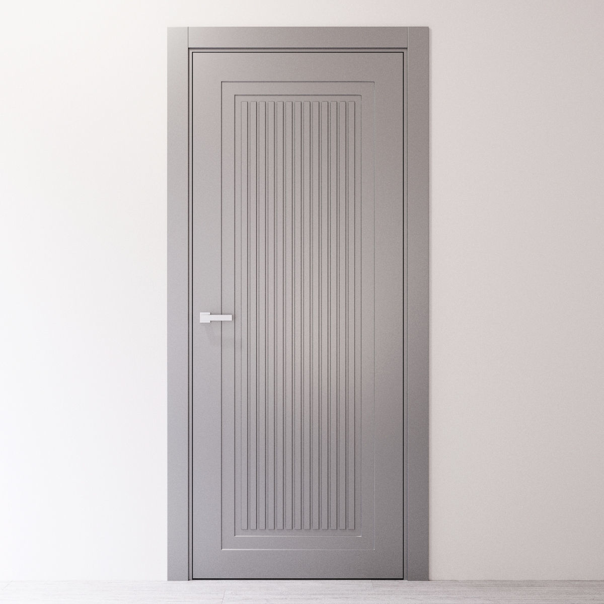 Art Deco interior door with a linear pattern 3D model_2