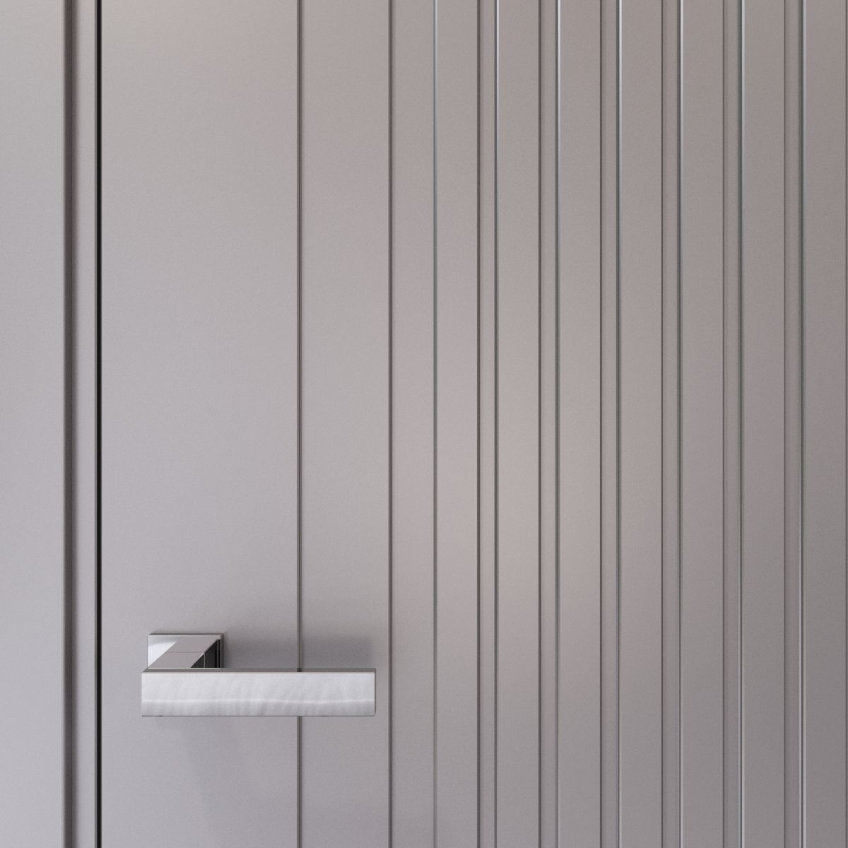 Art Deco interior door with a linear pattern 3D model_1