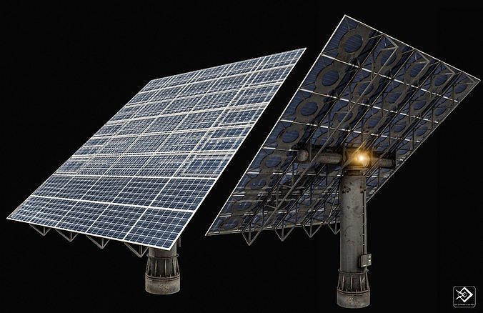 Solar panel Low-poly 3D model