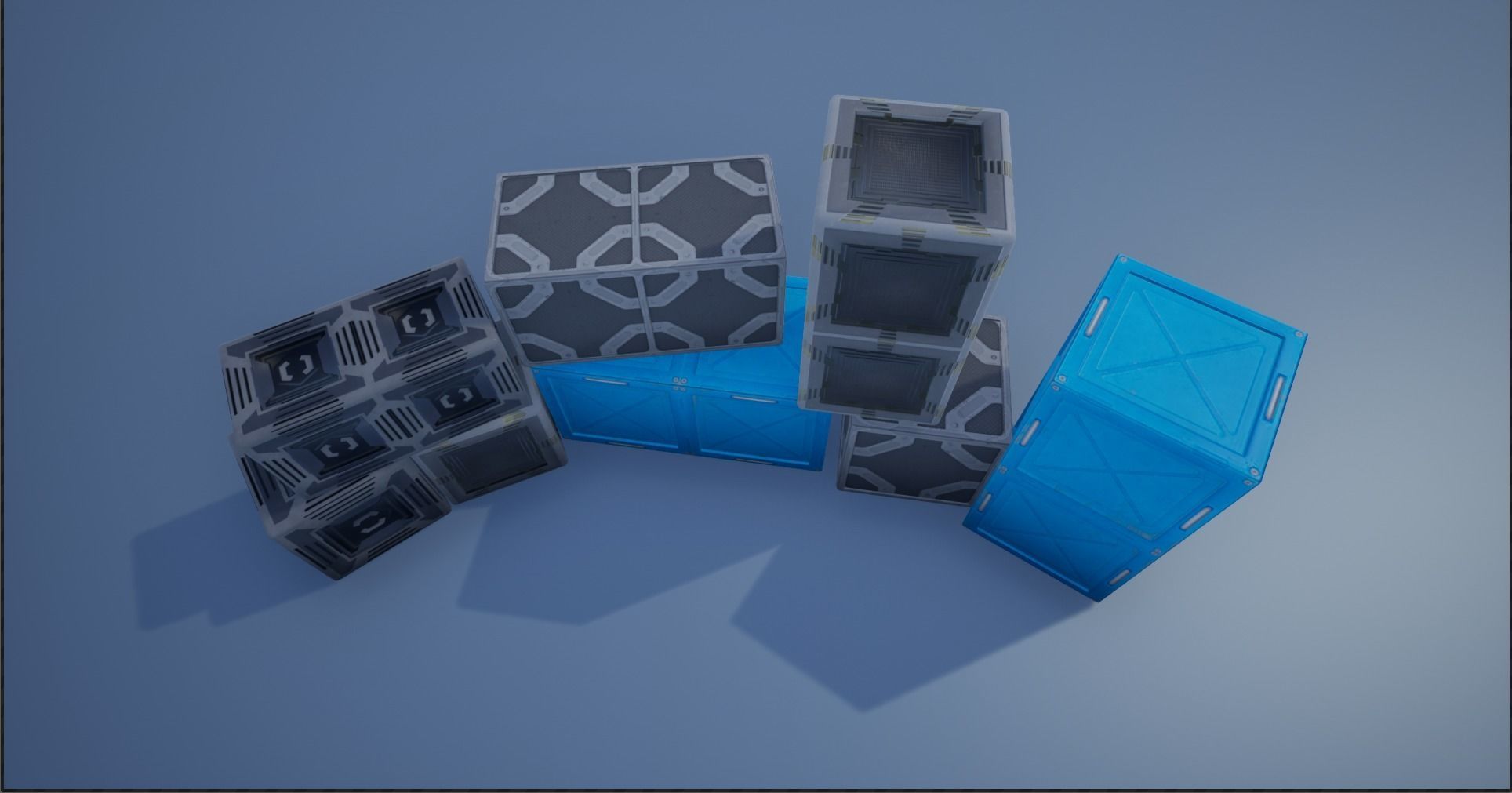 Sci-fi Crate And Container Collection _13