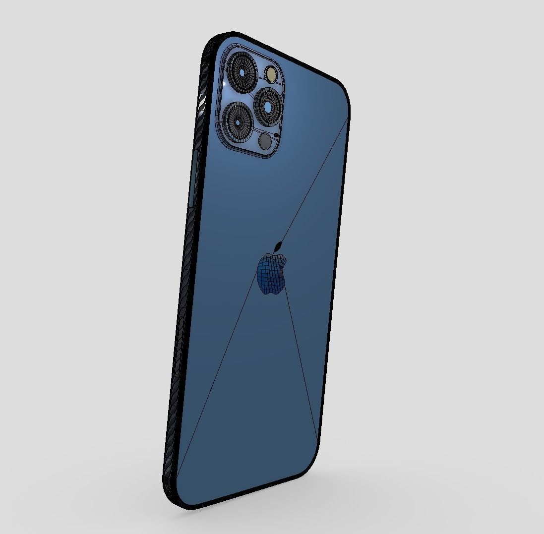 iPhone 12 Pro - Pacific Blue 3D model_5