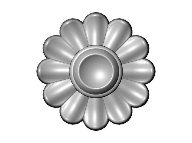 Round rosette applique 3D print model