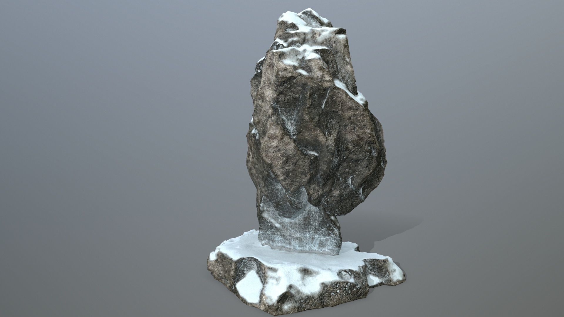 anibus statue with spear in snow Low-poly 3D model_4