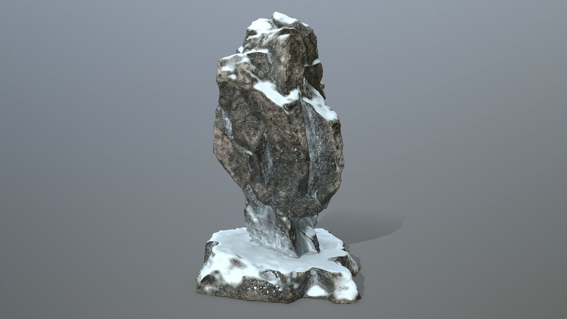 anibus statue with spear in snow Low-poly 3D model_3