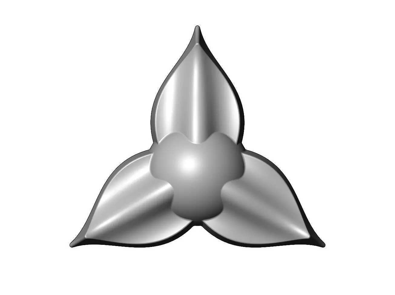 3 Leaf star rosette molding 3D print model_0