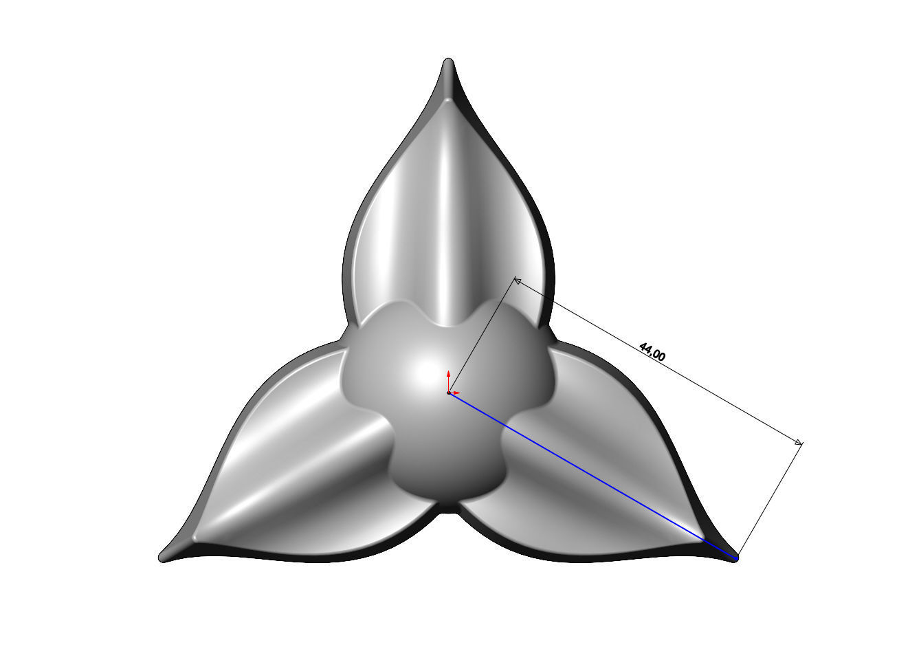 3 Leaf star rosette molding 3D print model_7