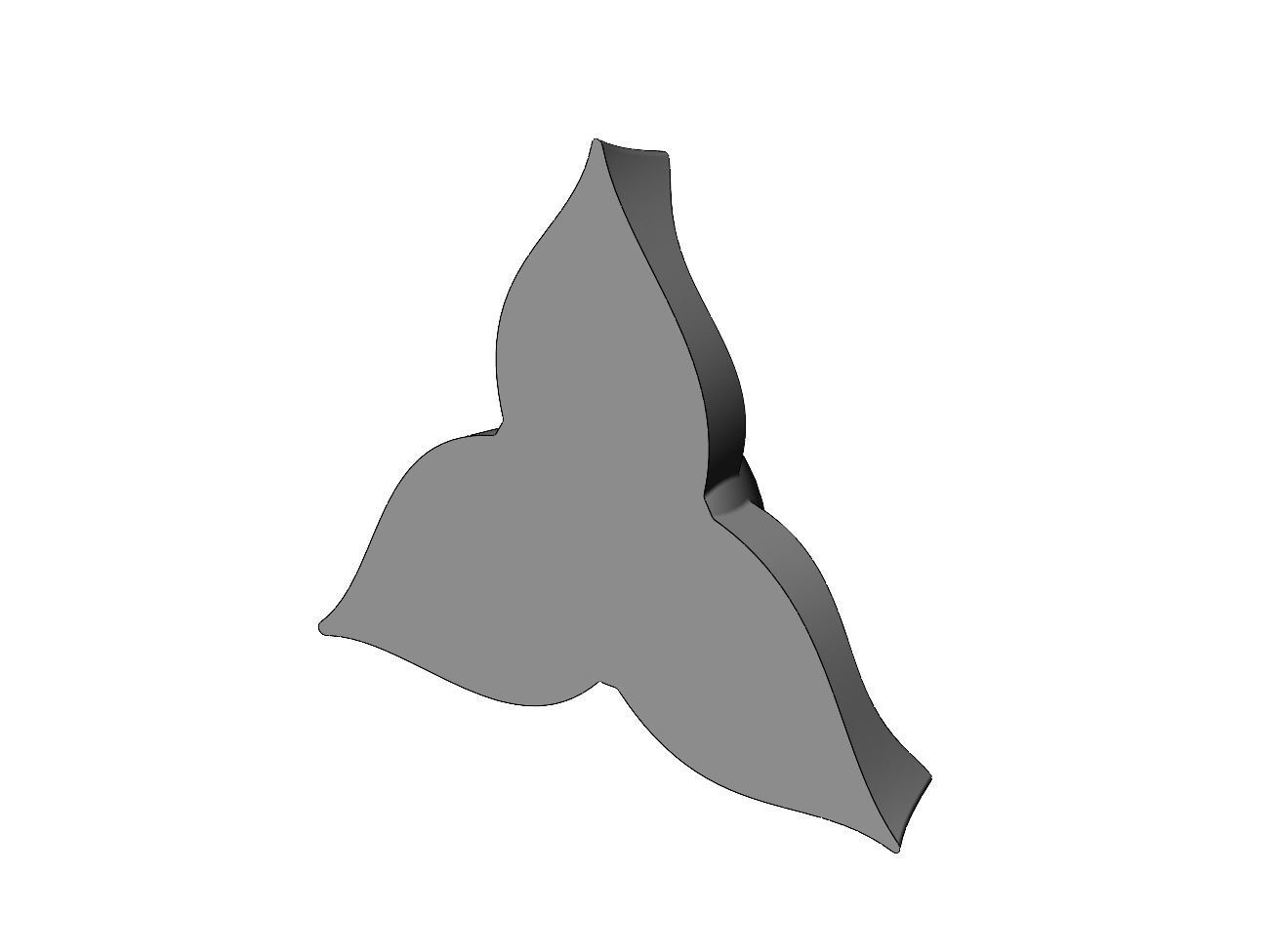 3 Leaf star rosette molding 3D print model_4