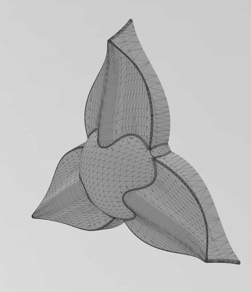 3 Leaf star rosette molding 3D print model_10